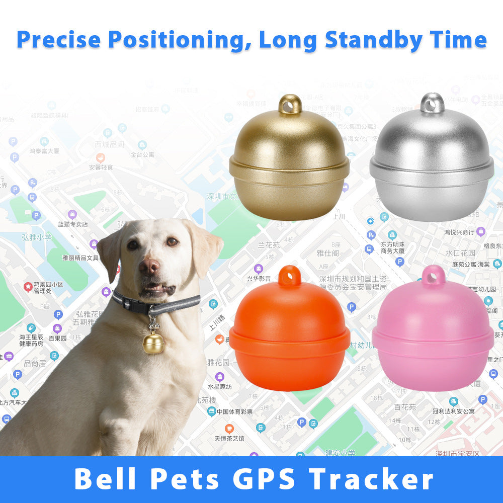 Cat GPS Waterproof Tracker Pet Locator Pet Collar Bell Anti-Loss Device