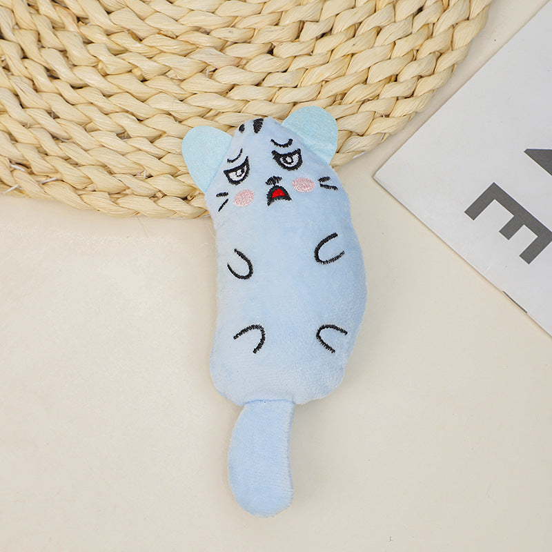 Cartoon cat mint ball cat toy teeth grinding teeth cleaning bite resistant relieve boredom young cat cartoon plush