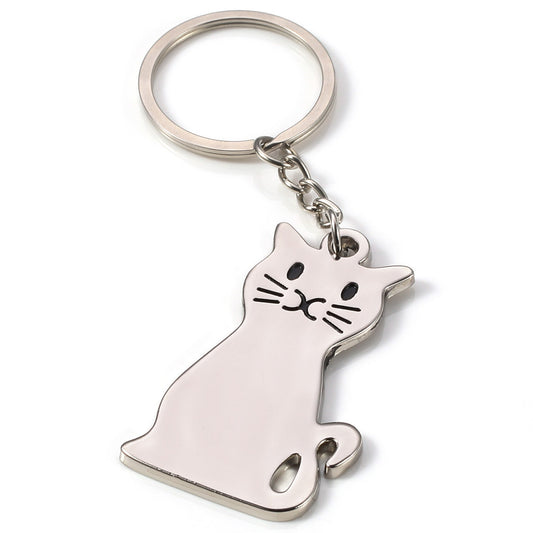 Glossy Pet Cat Kirsite Key Ring