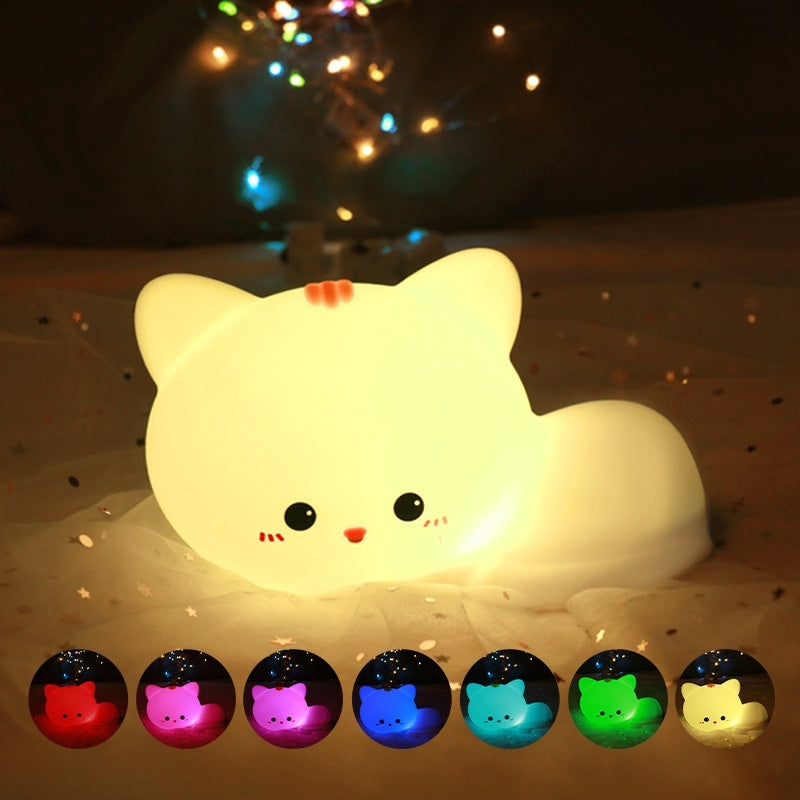 Cute Cat Silicone Lamp For Children