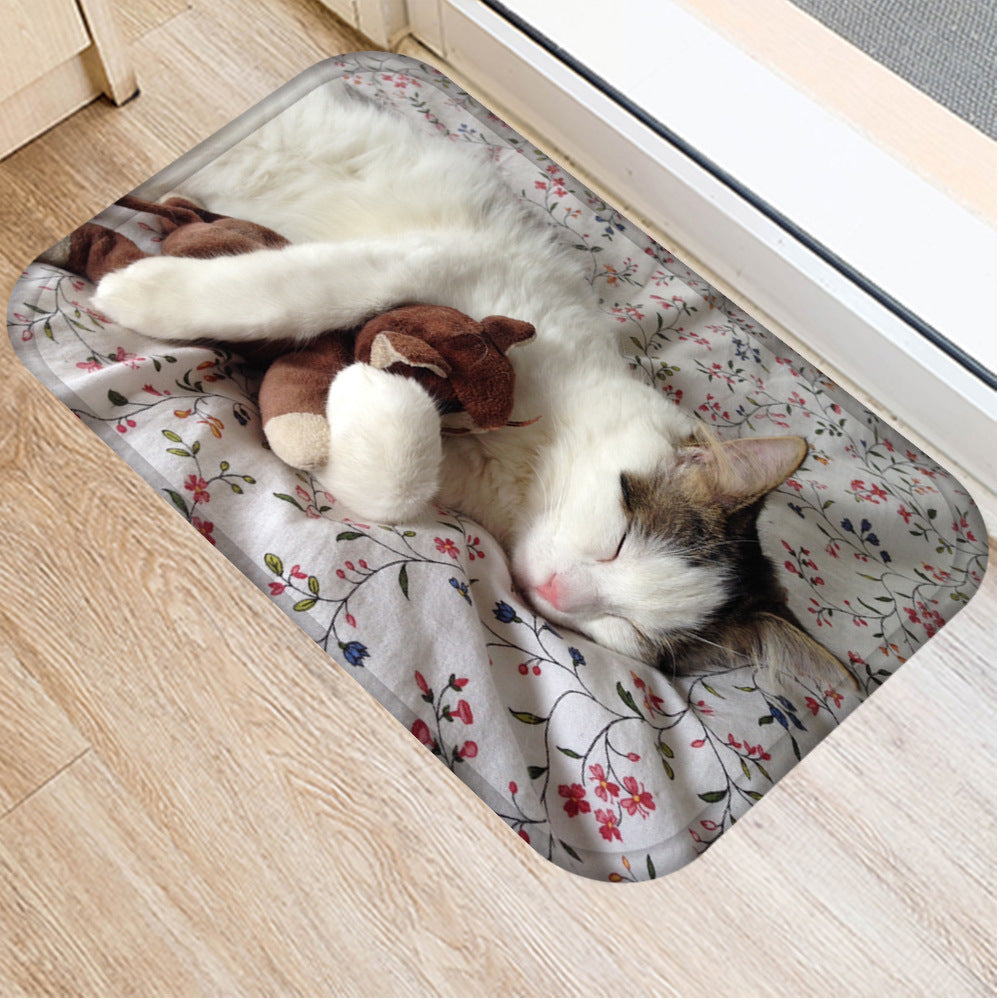 Animal cat bathroom non slip pad doormat