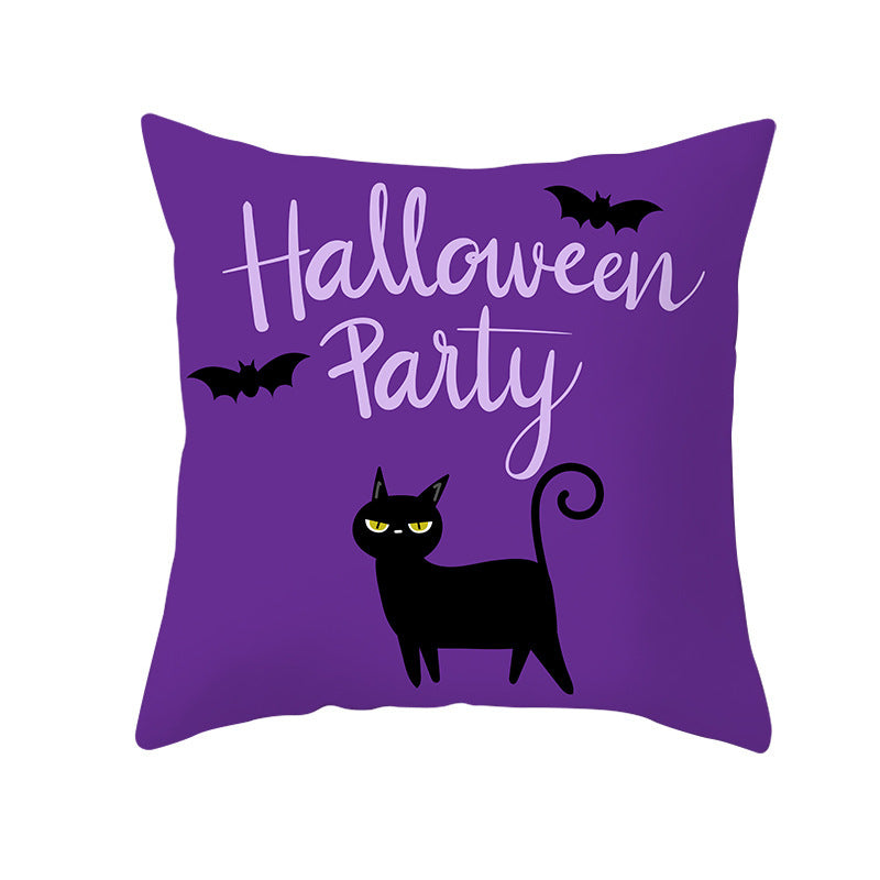 Halloween new pumpkin black cat pillowcase