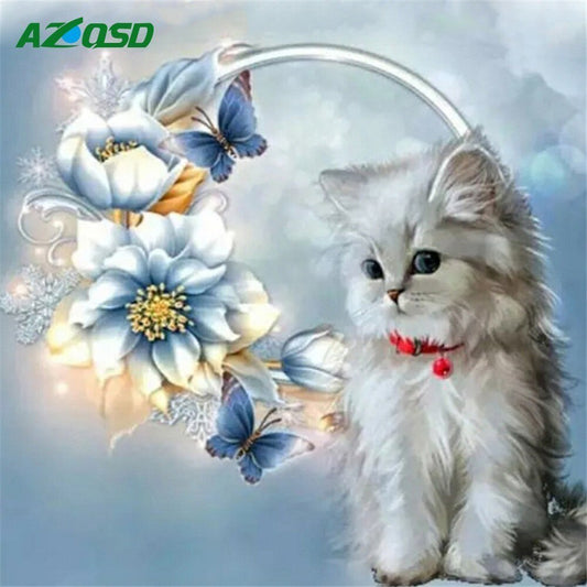 Diamond embroidery cat diamond painting