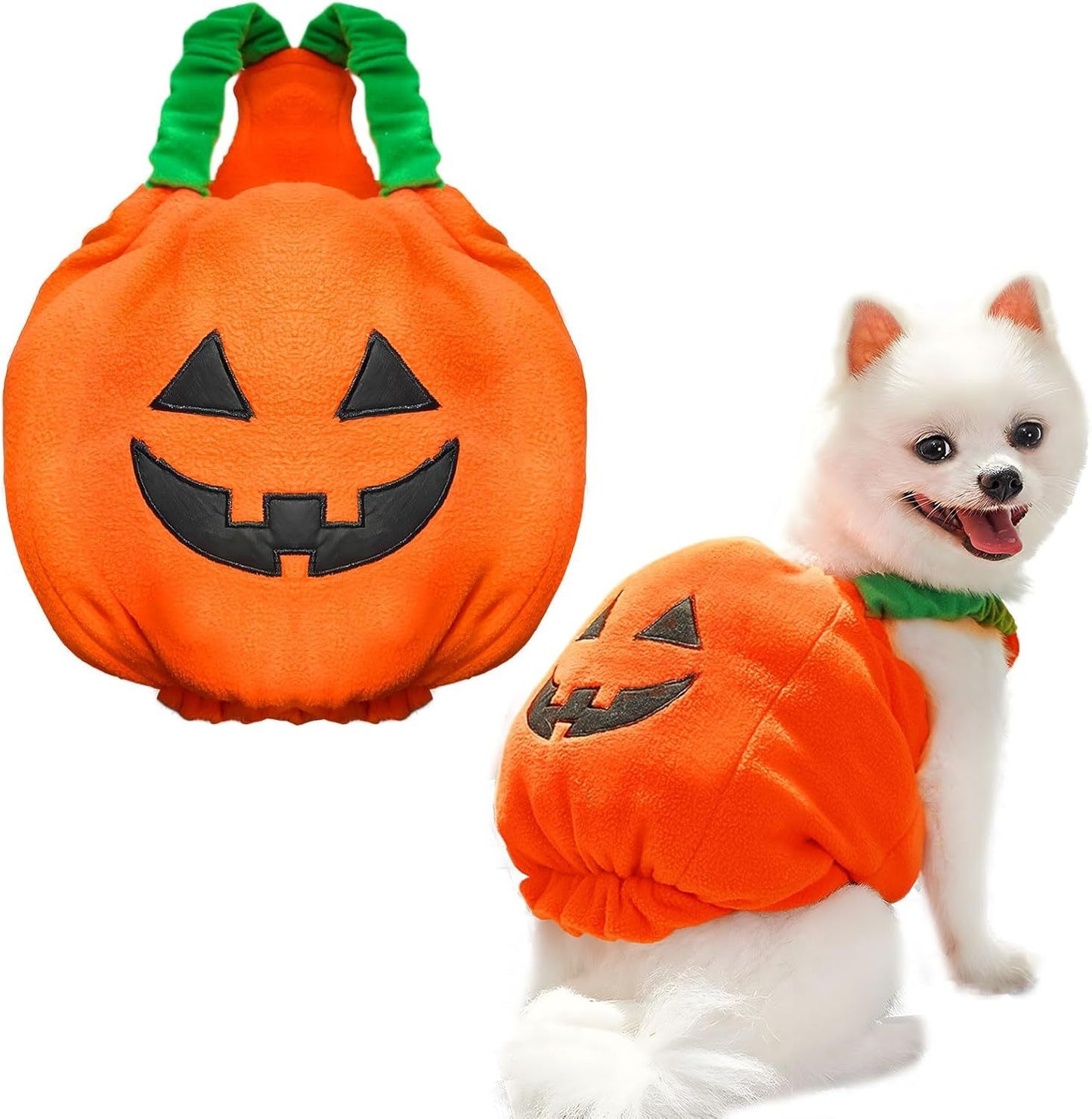 Funny Pumpkin Cat Halloween Costume Pet Cat / Dog Thick Plush Pumpkin Decoration Shirt Clothes For Small Medium Dogs Cats Puppy Cute Halloween Party Cosplay Dress Up Outfits