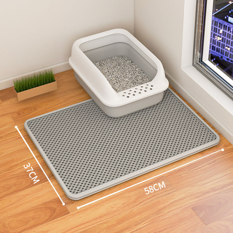 Cat Litter Mat Double Layer Waterproof Urine Trap Mat Easy To Clean Non-Slip Toilet Mats Cat Scratching Mat Large Foot Mats