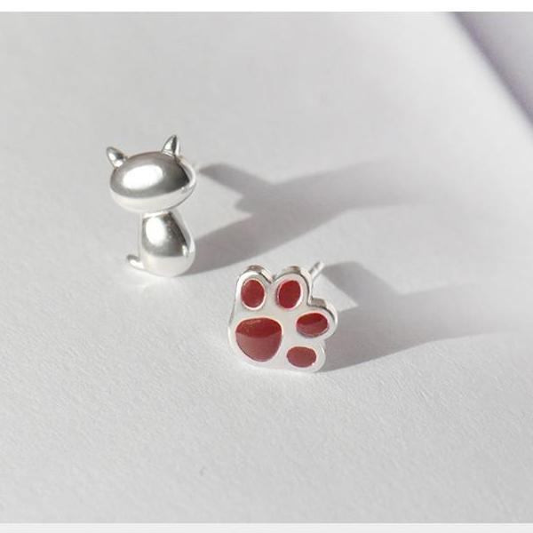 New 925 sterling silver cat claw earrings female hypoallergenic cute Japanese and Korean personality cat earrings birthday fashion jewelry