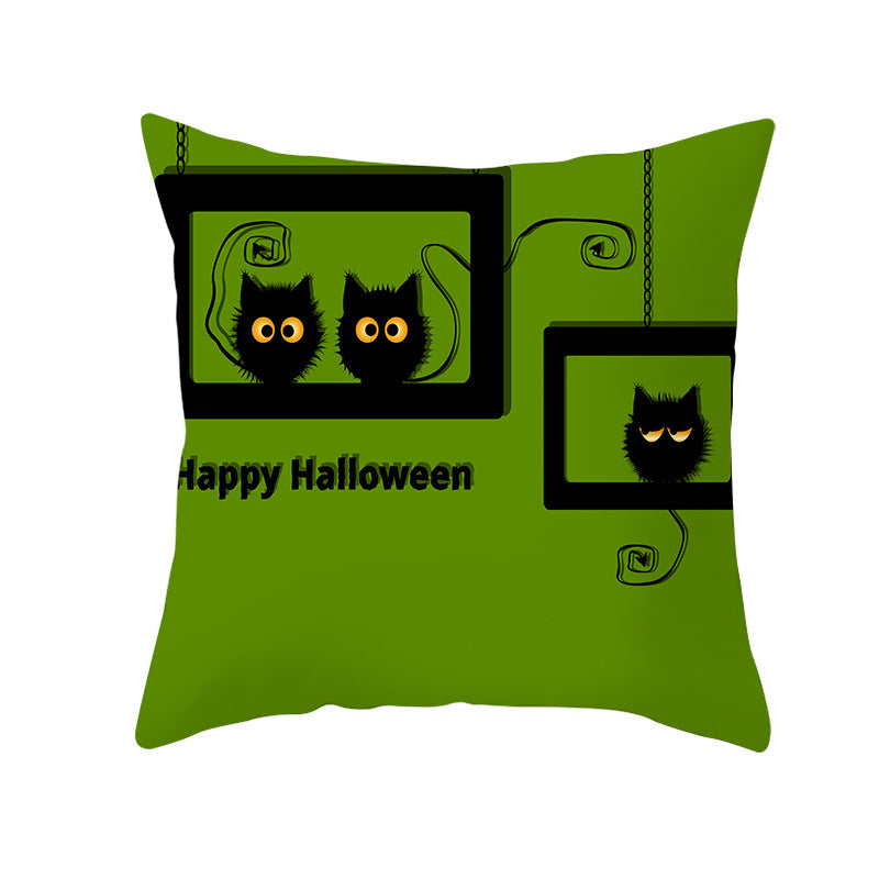 Halloween new pumpkin black cat pillowcase