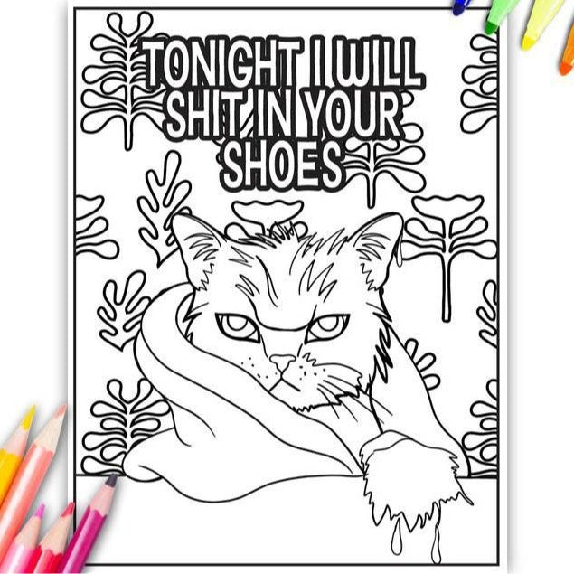 Swearing Cats Catitude Cat Coloring Book