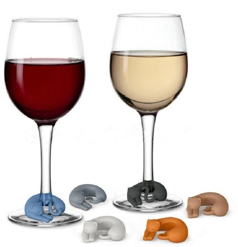 6pcs Silicone Cat Wine Marker