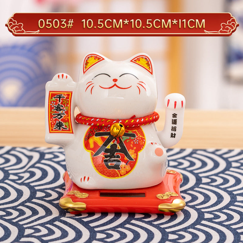 Home Chinese solar lucky cat store gifts can shake hands annual meeting gifts casual car small ornaments decorative crafts