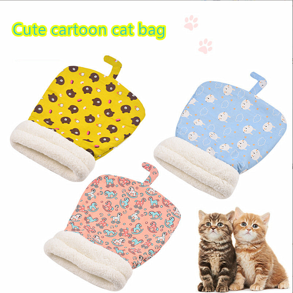 Warm Cat Sleeping Bag Soft Cat Bed Comfortable Tunnel Cat Nest Closed Pet House for Cats Lovely Cat Nest 2.5-7kg Cat Accessories