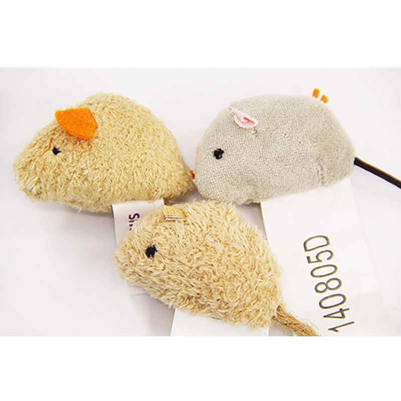 3 PCS Funny Plush Mouse Interactive Cat Toy Popular Wholesale Cat Plush Toy Pet Training Tool Improve Intelligence for Cats Toys