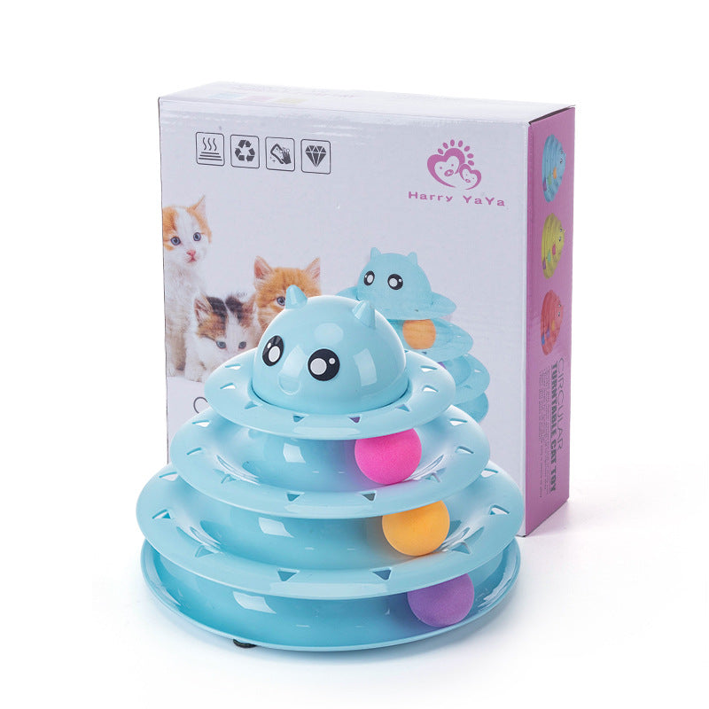 Three-Layer Cat Turntable Kitten Track Toy Multi-Layer Space Tower Self-Healing Cat Toy