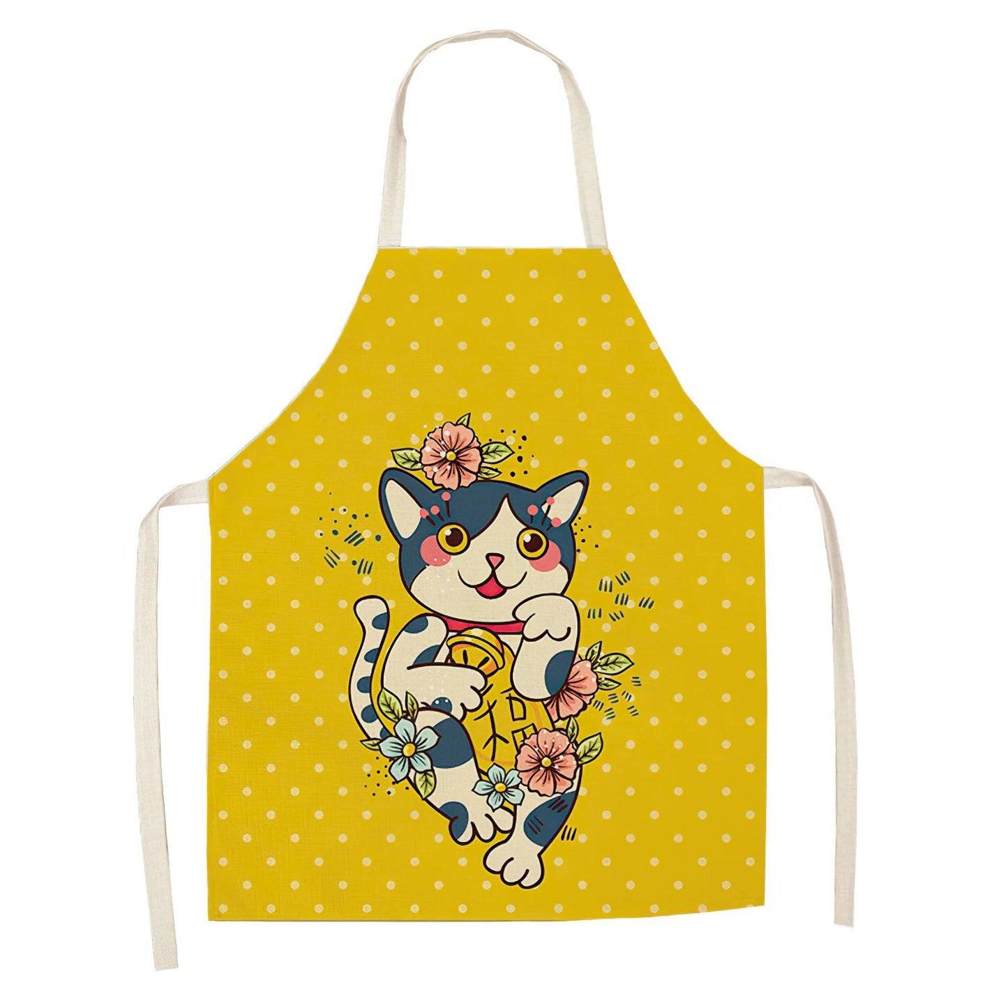 Cartoon Cat Digital Printing Sleeveless Apron