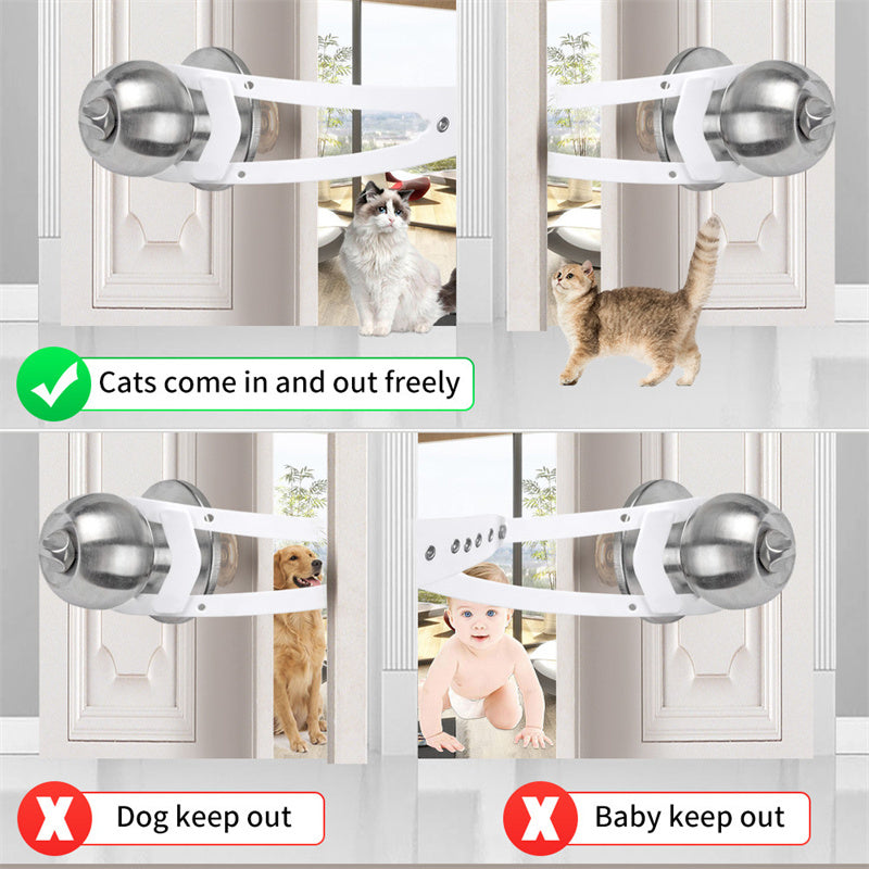 Pet Cat Door Holder Latch Prevents Dogs From Entering Cat Supplies Adjustable Elastic Gate Lock Keep Dog Out Pet Cat Accessories