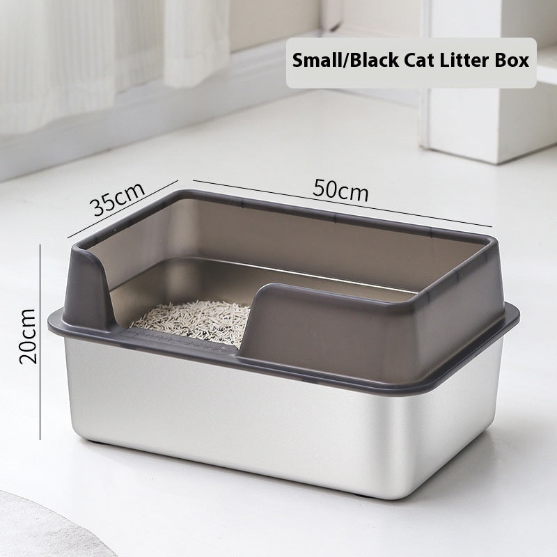 Stainless Steel Litter Box High Fence Anti-splash