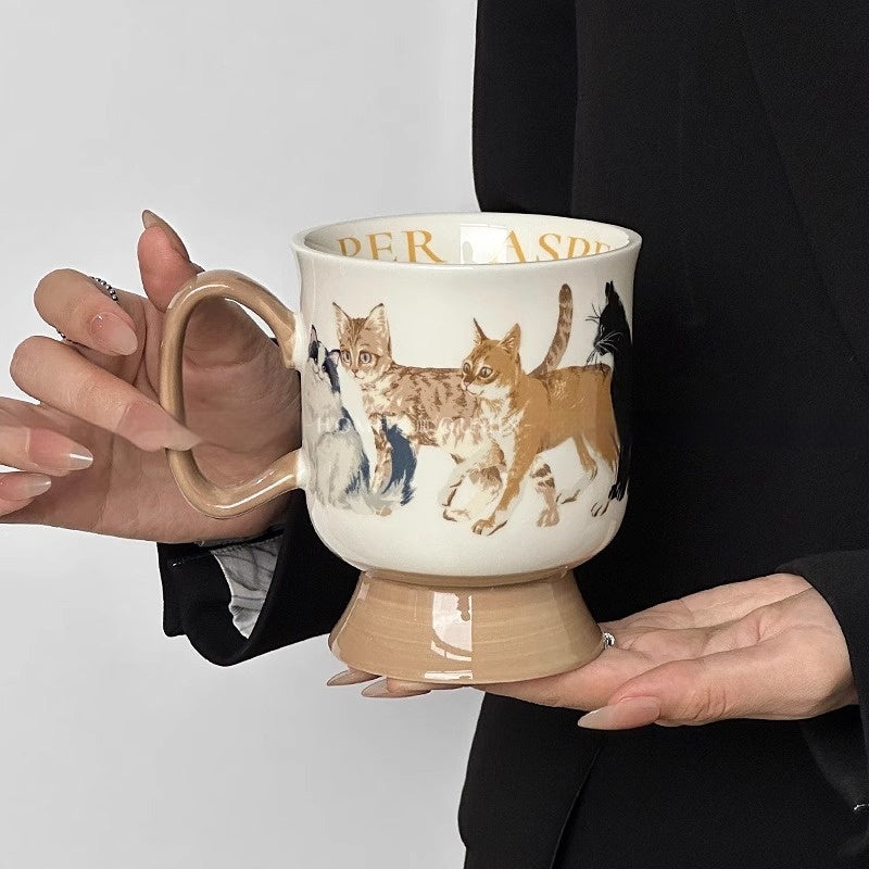 Cute Large Capacity Cat Ceramic Water Cup