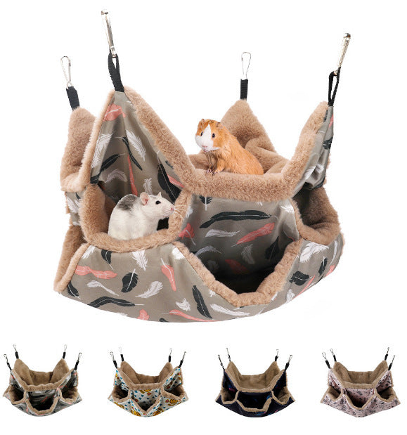 Pet Cage Hammock Guinea Pig Rat Hammock Tunnel Squirrel Toys Ferret Hanging Bed For Small Animals Cage Nest Pet Supplies