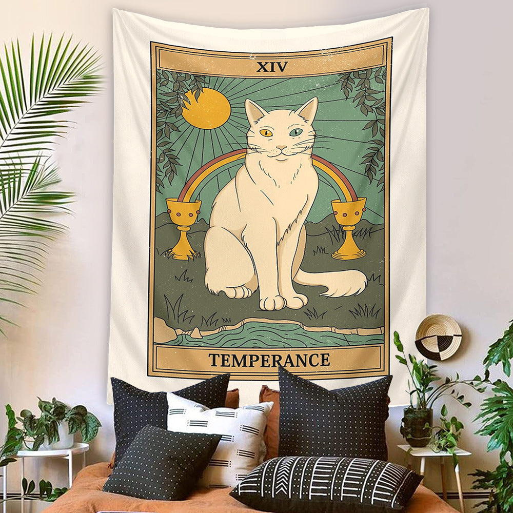 Tarot Cat Tapestry Amazon Background Cloth Decoration