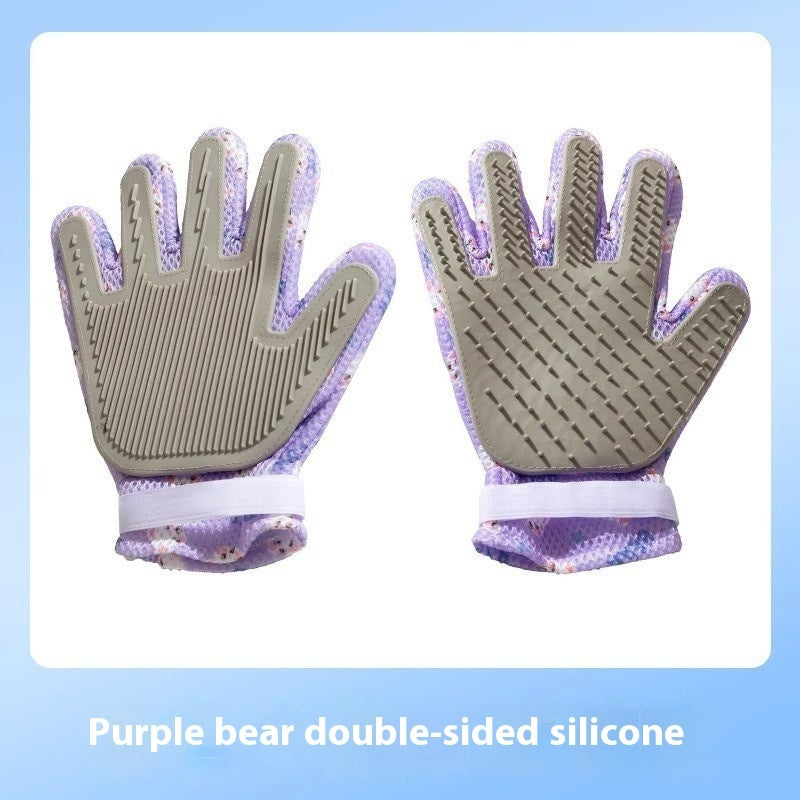 Pet Bath Cat Petting Gloves Double-sided Floating Hair Comb