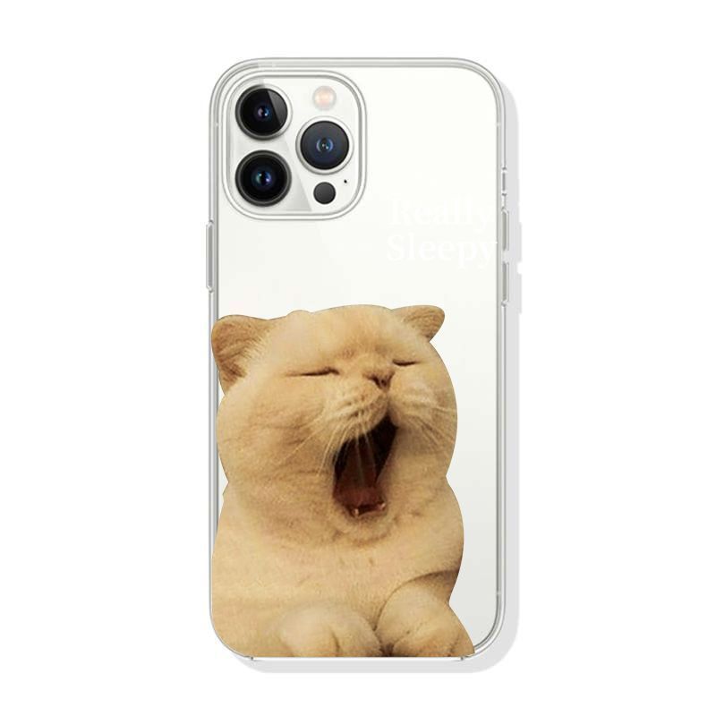 Simple Sleepy Yawn Cat Phone Case