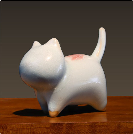 Mud Sky Jun Porcelain Little Cat Ceramic Ornament