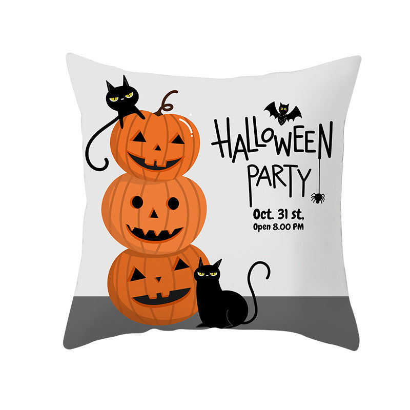 Halloween new pumpkin black cat pillowcase