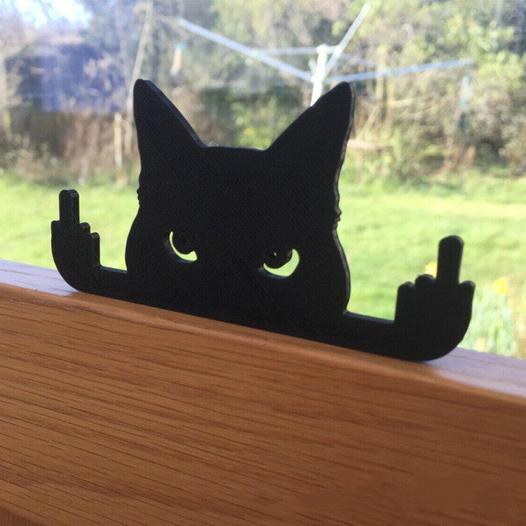 Middle Finger Peeping Cat Halloween Decoration Ornament