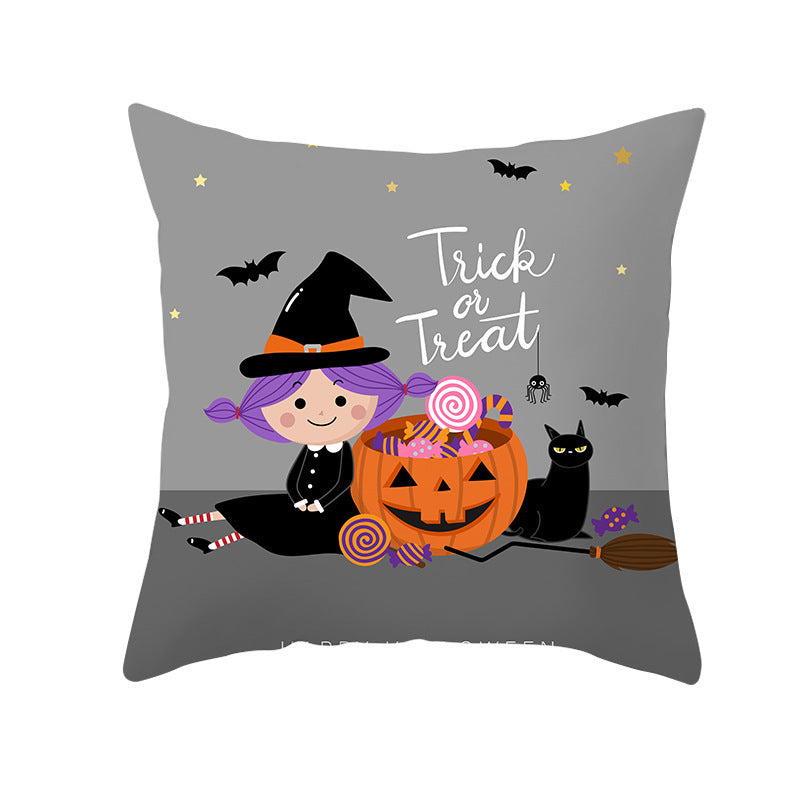 Halloween new pumpkin black cat pillowcase