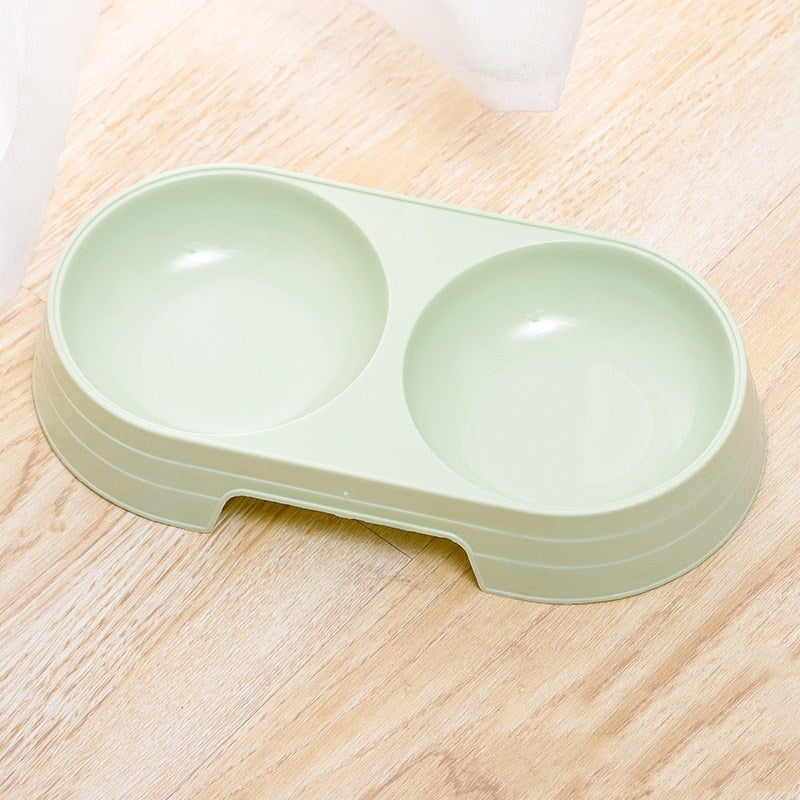 Macarone Double Pet Bowl Plastic Puppy Cat Food Water Drinking Dish Feeder Cat Puppy Feeding Supplies Small Dog Accessories