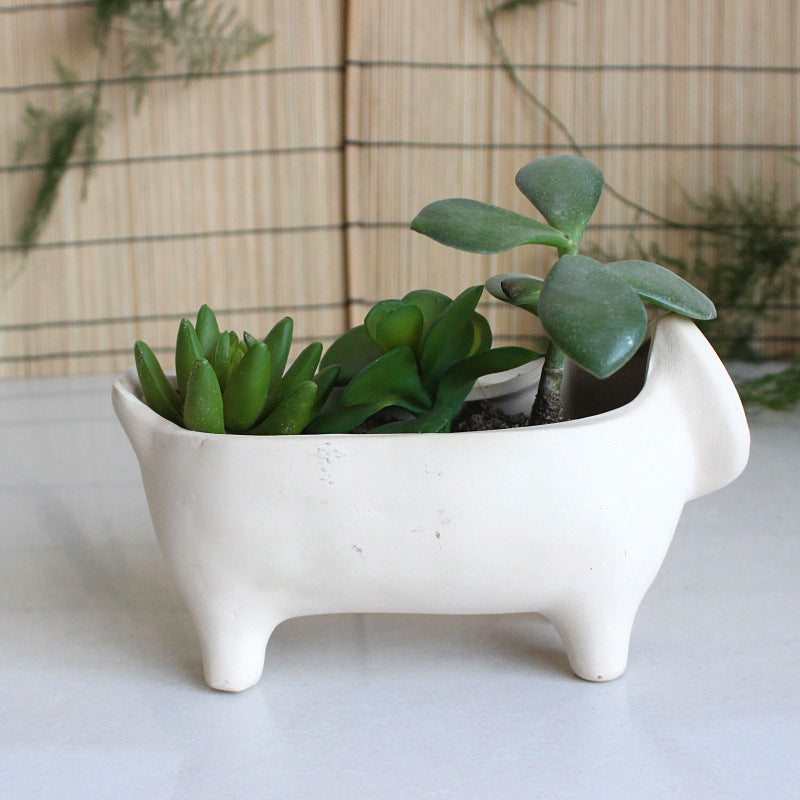 Stoneware Cat Succulent Flower Pot Ceramic