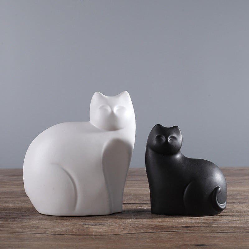 Nordic style cute black and white cat ornaments