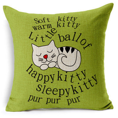 Cat cotton and linen waist pillow