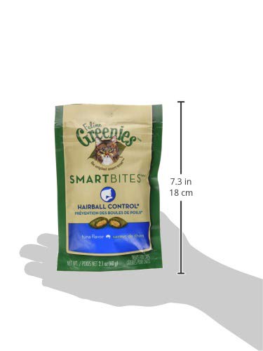 Greenies Feline Smartbites Healthy Indoor Natural Treats for Cats, Tuna Flavor, 2.1 oz. Pouch