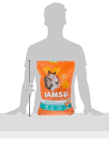 IAMS PROACTIVE HEALTH Adult Hairball Care Dry Cat Food with Chicken and Salmon Cat Kibble, 16 lb. Bag