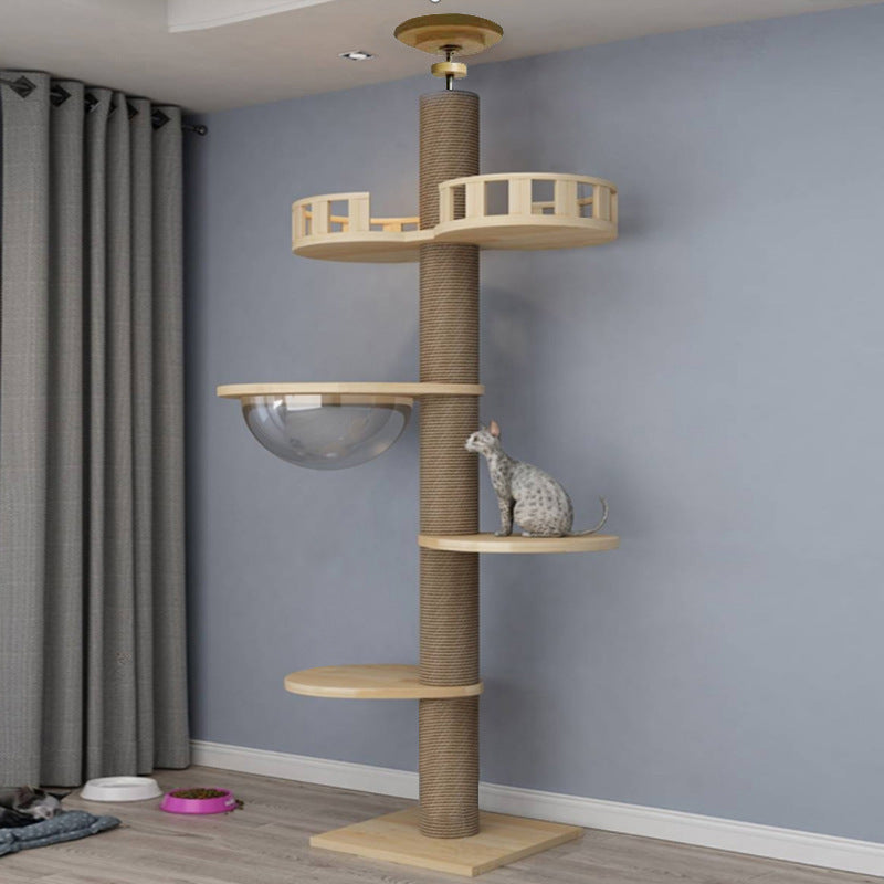 Solid Wood Column Cat Climbing Frame Toy