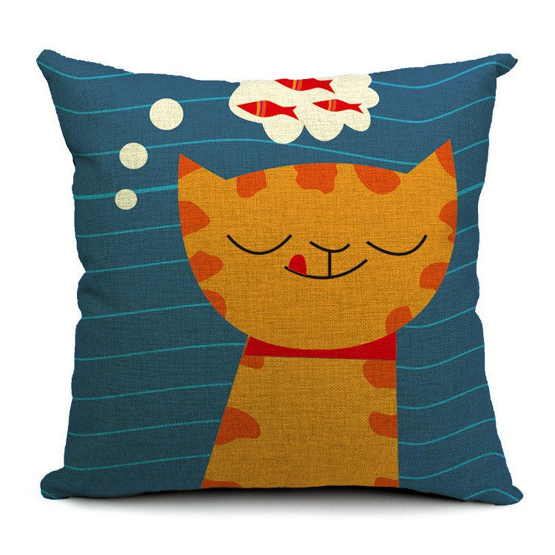 Cat cotton and linen waist pillow