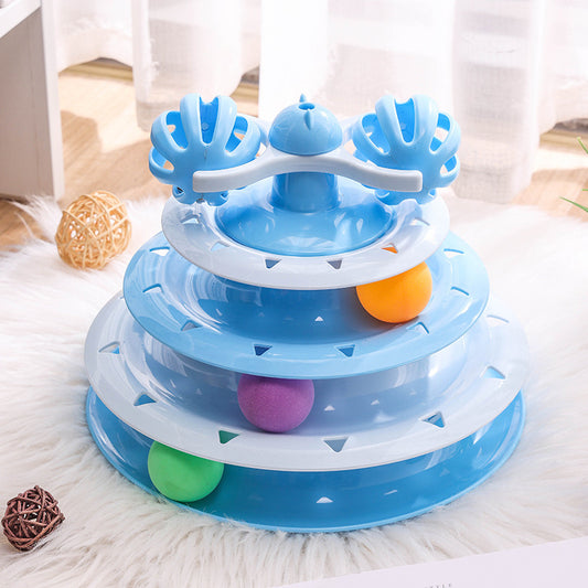 Four-layer track cat turntable cat toy cat turntable ball self-entertainment cat pet toy