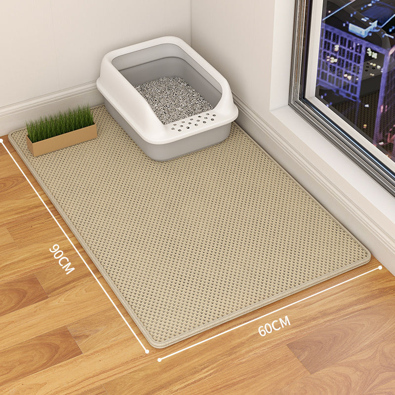 Cat Litter Mat Double Layer Waterproof Urine Trap Mat Easy To Clean Non-Slip Toilet Mats Cat Scratching Mat Large Foot Mats