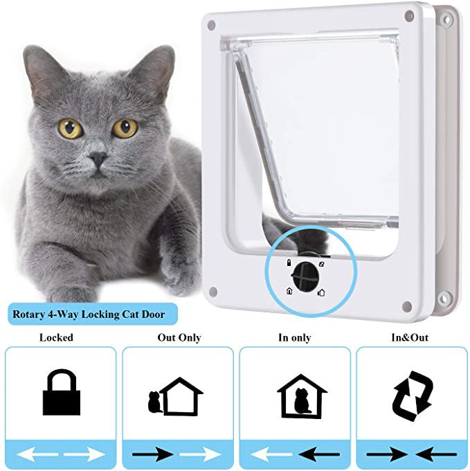 Interior Cat Door Rotary Lock Magnetic Closure Indoor Pet Door For Up Cats And Doggie Weatherproof Large Cat Door