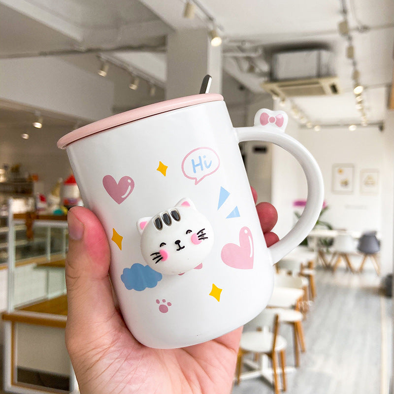 Cartoon cute cat ceramic cup