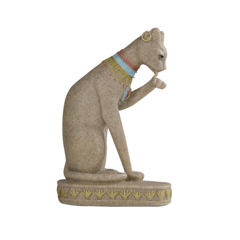 Sandstone Egyptian cat ornament