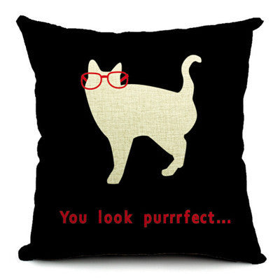 Cat cotton and linen waist pillow