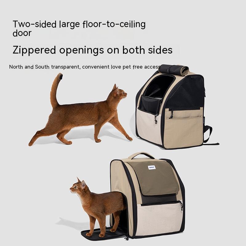 Double Shoulder Portable Backpack Portable Zipper Cat Bag