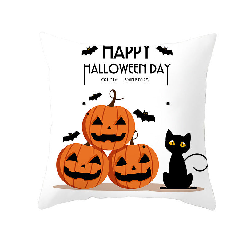 Halloween new pumpkin black cat pillowcase