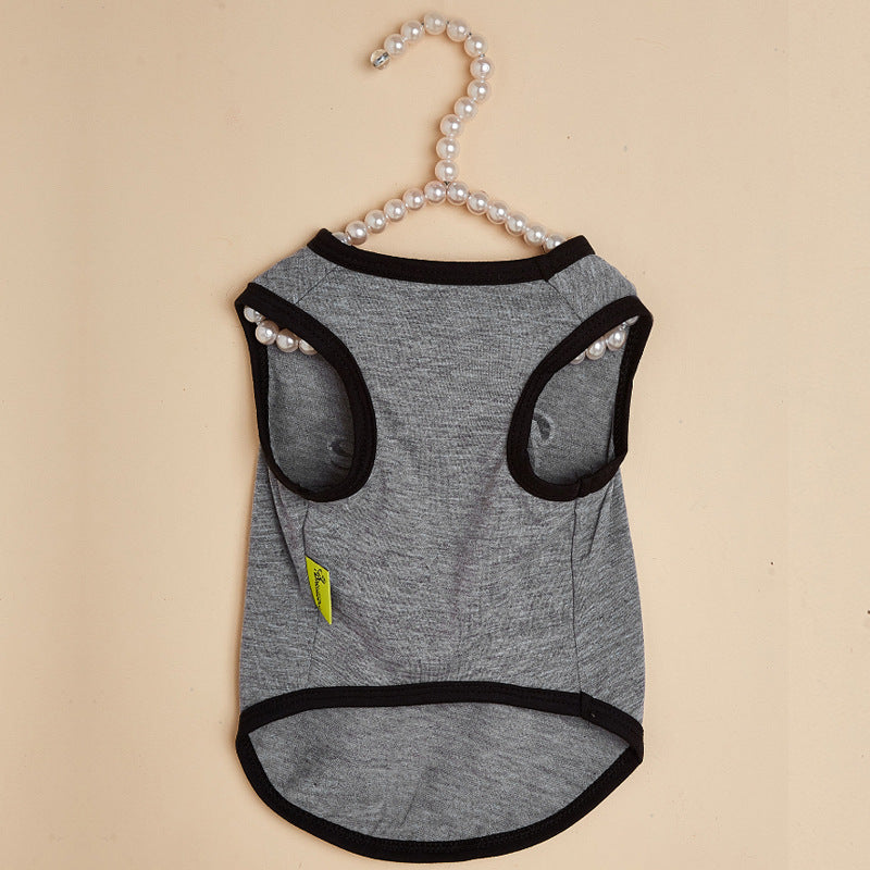 New Pet Clothes Summer Wear Thin Comfortable Cat Clothes Classic Grey Cotton Vest T-Shirt