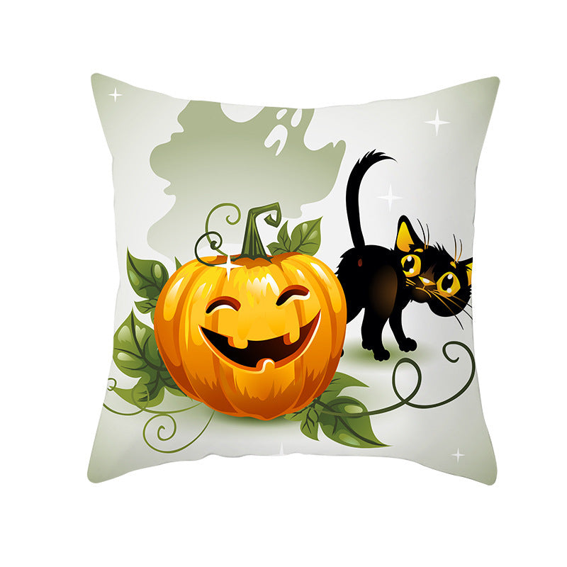 Halloween new pumpkin black cat pillowcase