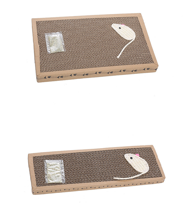 Pet Toy Cat Scratching Board Plus Woven Sisal Mouse Catnip