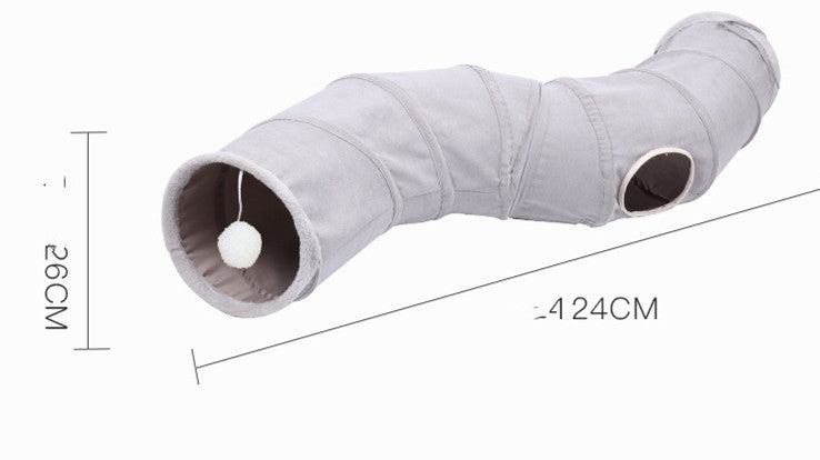 Suede S-type Cat Tunnel Toy Foldable Channel