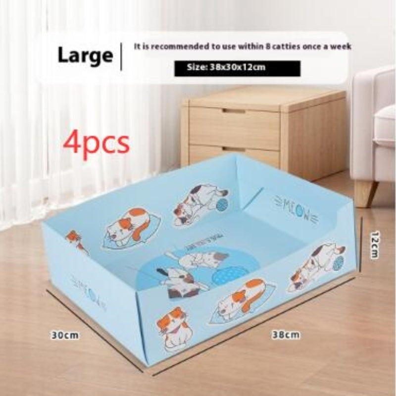 Portable Folding Semi-open Thickened Disposable Litter Box